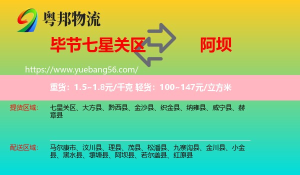 七星關(guān)區(qū)到阿壩物流