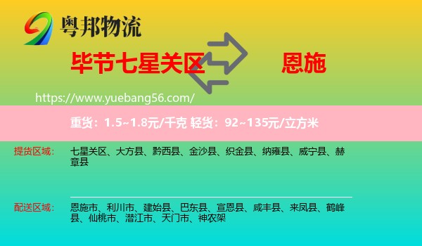 七星關(guān)區(qū)到恩施物流