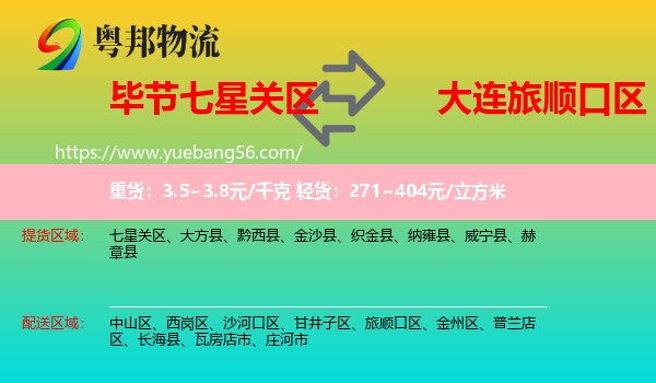七星關(guān)區(qū)到旅順口區(qū)物流