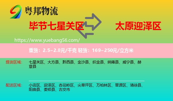 七星關區(qū)到迎澤區(qū)物流