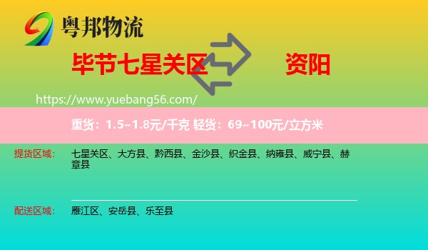 七星關(guān)區(qū)到資陽(yáng)物流