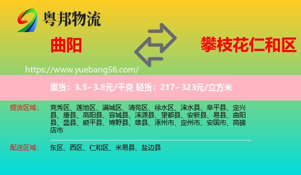 曲陽縣到仁和區(qū)物流