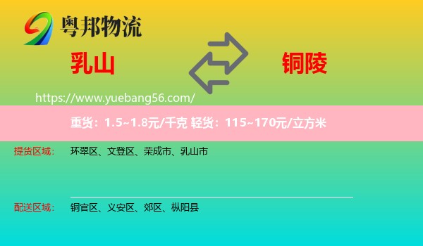 乳山市到銅陵物流