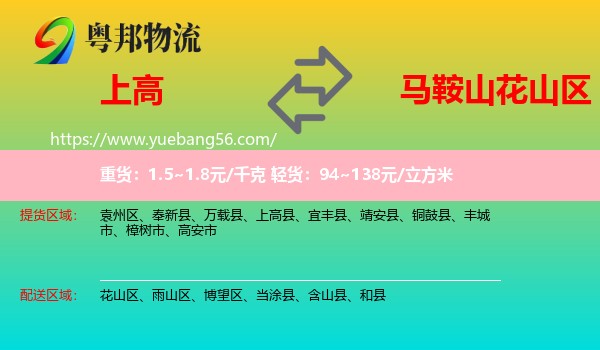 上高縣到花山區(qū)物流