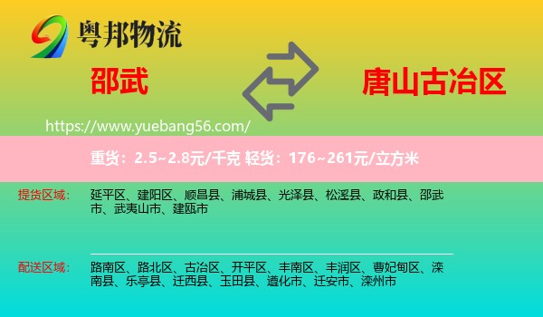 邵武市到古冶區(qū)物流