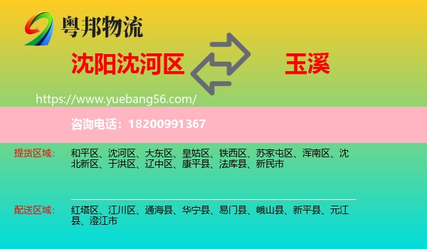 沈河區(qū)到玉溪物流