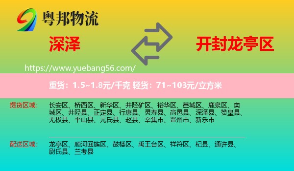 深澤縣到龍亭區(qū)物流