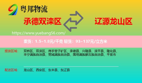 雙灤區(qū)到龍山區(qū)物流