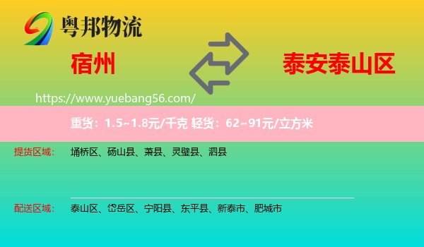 宿州到泰山區(qū)物流