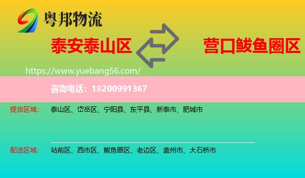 泰山區(qū)到鲅魚圈區(qū)物流