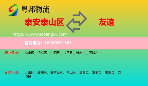泰山區(qū)到友誼縣物流