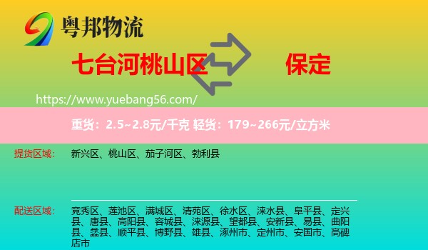 桃山區(qū)到保定物流