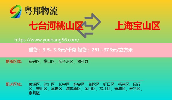 桃山區(qū)到寶山區(qū)物流
