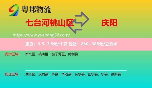 桃山區(qū)到慶陽物流