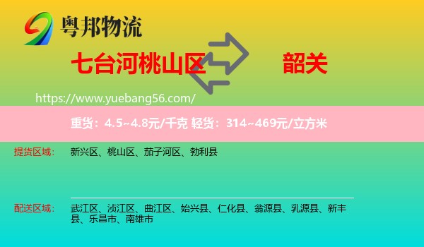 桃山區(qū)到韶關(guān)物流