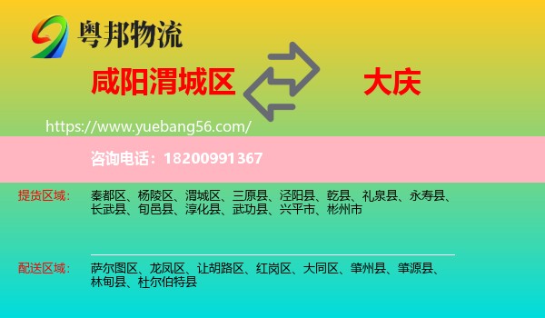 渭城區(qū)到大慶物流