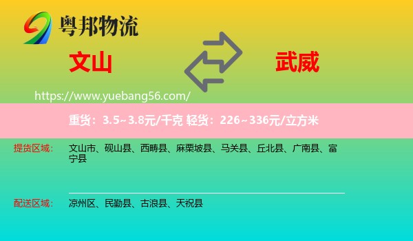 文山到武威物流