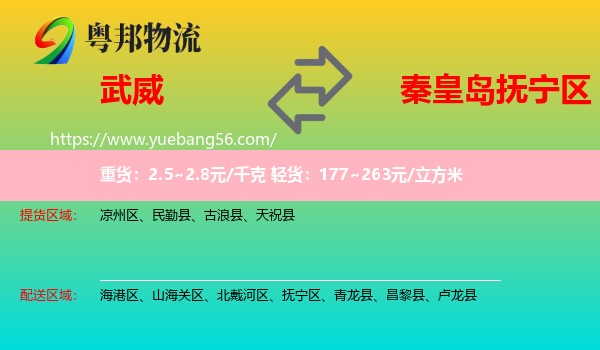 武威到撫寧區(qū)物流