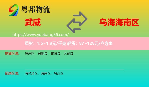 武威到海南區(qū)物流