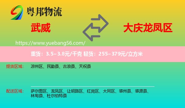 武威到龍鳳區(qū)物流