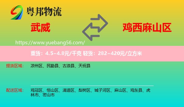 武威到麻山區(qū)物流