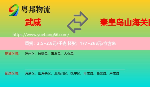 武威到山海關(guān)區(qū)物流