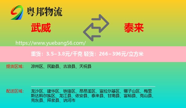 武威到泰來縣物流