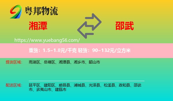 湘潭到邵武市物流