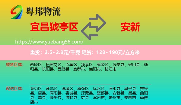 猇亭區(qū)到安新縣物流