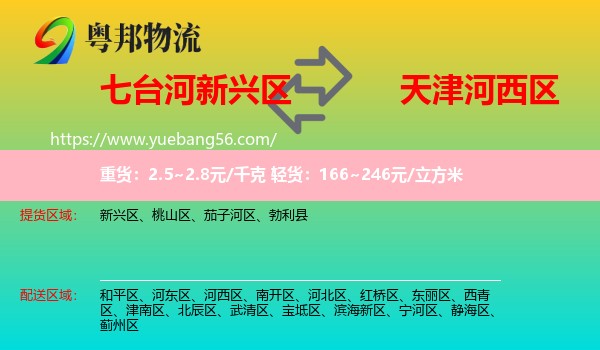 新興區(qū)到河西區(qū)物流