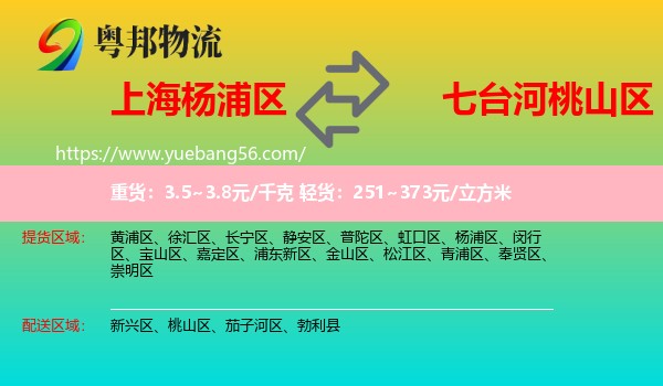 楊浦區(qū)到桃山區(qū)物流