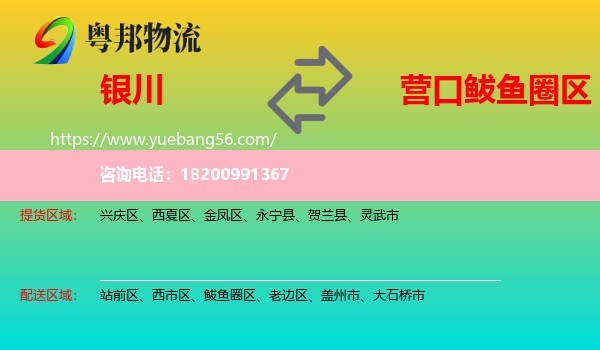 銀川到鲅魚(yú)圈區(qū)物流