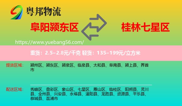 潁東區(qū)到七星區(qū)物流