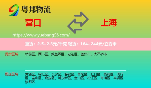 營(yíng)口到上海物流