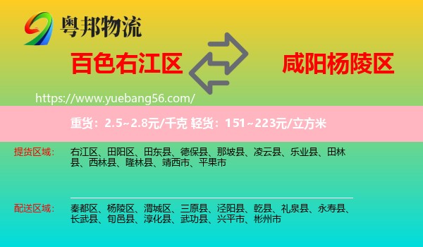 右江區(qū)到楊陵區(qū)物流
