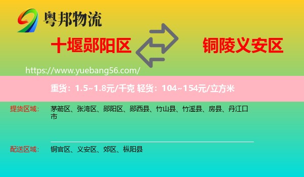 鄖陽(yáng)區(qū)到義安區(qū)物流