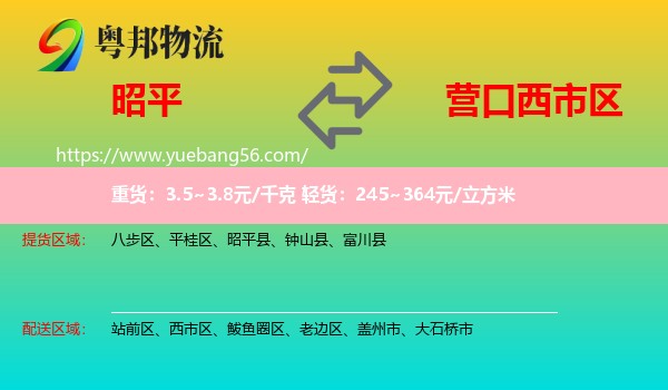 昭平縣到西市區(qū)物流
